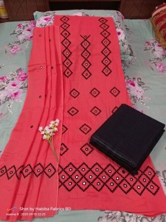 গুজরাটি হ্যান্ড এমব্রয়ডারী থ্রি- পিছ