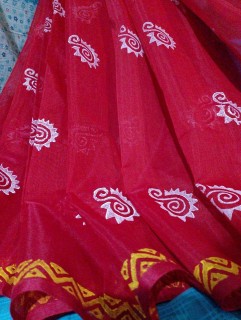 ব্লক প্রিন্ট শাড়ি ( হাফস্লিফ)