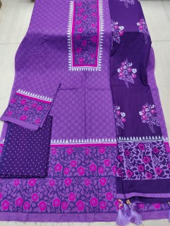 ব্লক ভয়েল থ্রি পিস