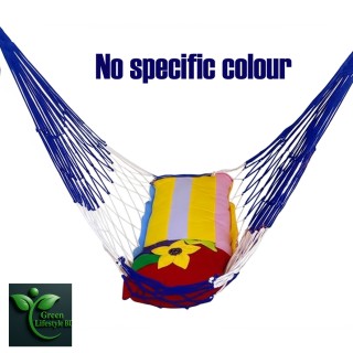 Handmade Dolna Swing Hammock – Extra Long 7.5ft+, Strong Nylon & Premium Yarn (80kg+ Capacity)