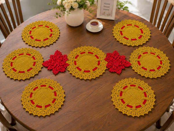 Royal Bloom Crochet Dining Table