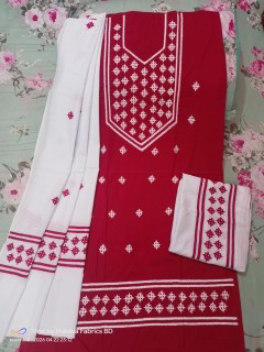 গুজরাটি হ্যান্ড এমব্রয়ডারী থ্রি- পিছ
